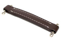 Faux leather handle.