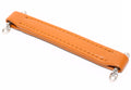 Faux leather handle.